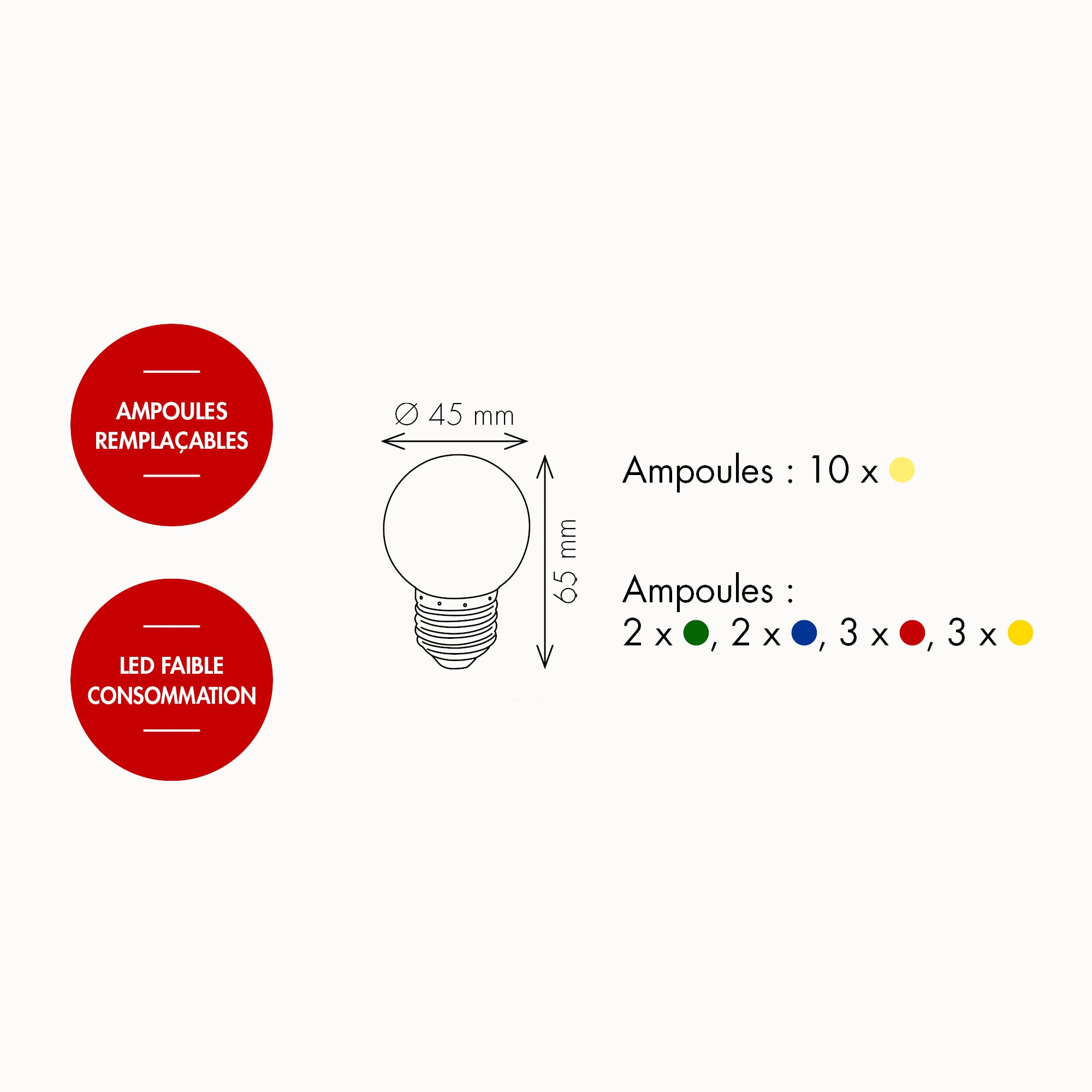 Pack de 5 ampoules E27